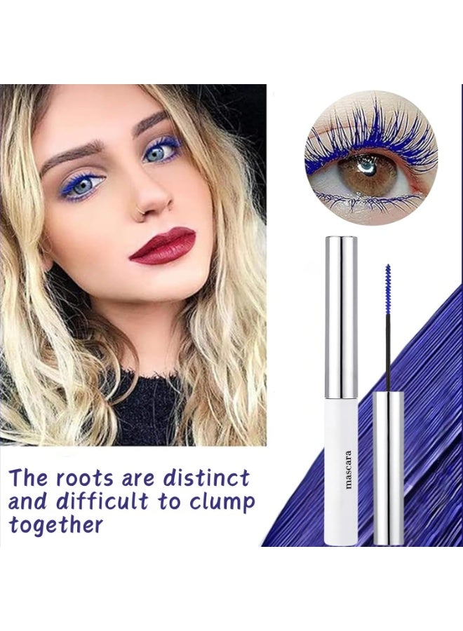 SHEBEEDO Blue Mascara,Blue Volume Tubing Mascara with Soft Brush,5D Fiber Eyelash,Lash Sensational Volumizing and Thickening Mascaras,Long-Lasting Waterproof Lash for Party,Halloween MakeUp - Image 3